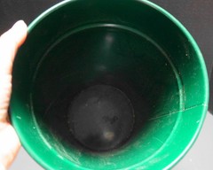 Tole Hand Painted Fruit Dark Green Umbrella Holder