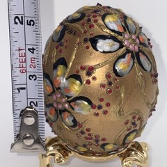 SIGNED Nannette Fenn “Eggs”traordinaire Designs Floral Faberge Inspired Egg USA