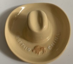 Vtg HTF Buffalo China Yellow Hat Sombrero Cowboy Hat Ceramic Decor Collectible