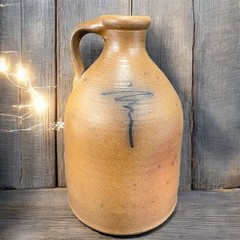 Vintage 1988 Braun Buffalo NY Stoneware Jug Container Brown Salt Glaze Pottery