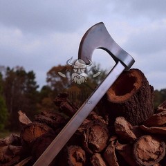 Handcrafted Wooden Axe Decorative Prop Medieval Style Wood