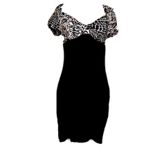 Dress Junior Size M Medium Black White Pattern Top Bow Front Mixxology