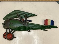 VINTAGE 1975 HOMCO USA DECOR METAL AIRPLANE 1232-BX-B TRI-WING++ 🇺🇸 LOT X3