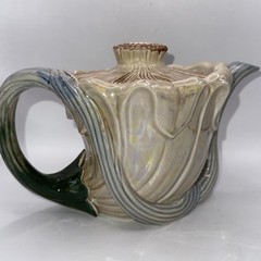 Fitz And Floyd Art Nouveau Tea Pot Iridescent Glaze