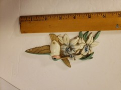 Vtg 1993 Burwood Products 3 Pc Hummingbirds Wall Hanging Set Made in USA pastel