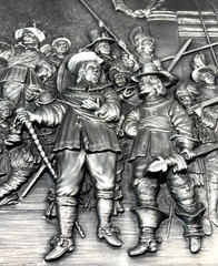 WMF Zinn German Pewter Relief Wall Art Rembrandt by J.A. Wennekes 12″x15″ Framed
