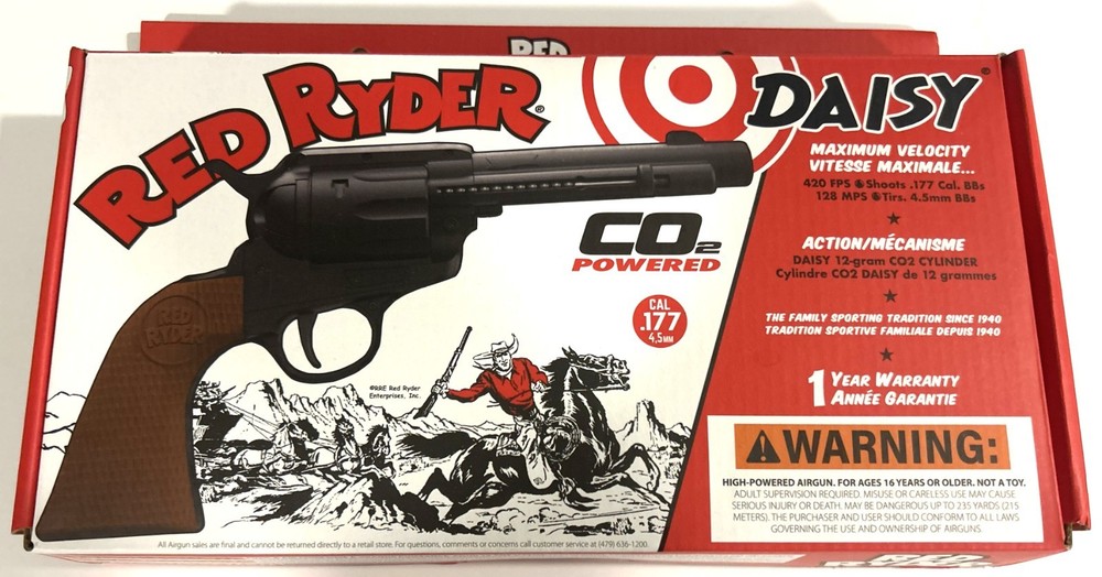 Daisy Red Ryder CO2 BB Pistol New in Box -Includes Co2 Cartridge & 1 BB Packs