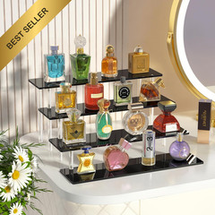 4 Tier Acrylic Display Risers Black Cupcake Perfume Figure Display Stand Shelf