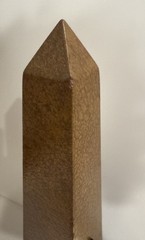 Vintage Neoclassical Style Brass Composition and Partial Ebonized Table Obelisk
