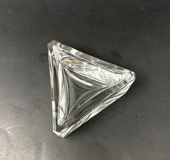 Vtg ATLANTIS Portugal Full Lead Crystal Triangle Trinket /Candy Dish MCM Style
