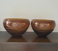 Amber Crystal Decorative Bowls