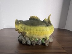Vtg 2003 Novelty Inc Large Mouth Bass Trinket Storage Keepsake Box~ Rare