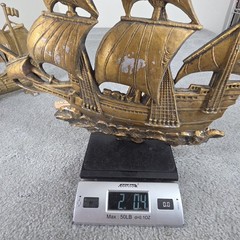 Vtg Nautical Sailing Ship Cast Aluminum Wall Hanging Doorstop Japan Made In Lot