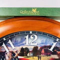 Retired Bass Pro Shops 16” Weather Station Clock US Flag Wild Hunting Fishing