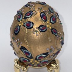 SIGNED Nannette Fenn “Eggs”traordinaire Designs Floral Faberge Inspired Egg USA