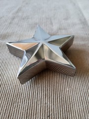 Modernist Metal Star Decor • Handcrafted Heavy Object • German Vintage Design