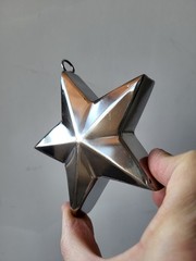 Modernist Metal Star Decor • Handcrafted Heavy Object • German Vintage Design