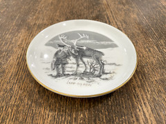 Vintage Porsgrund (Norway) Laplander and Reindeer 4 1/4″ Coaster, Trinket Holder