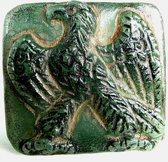 300 BC Authentic Ancient Roman hololith Ring Engraved Gemstone Depict Eagle