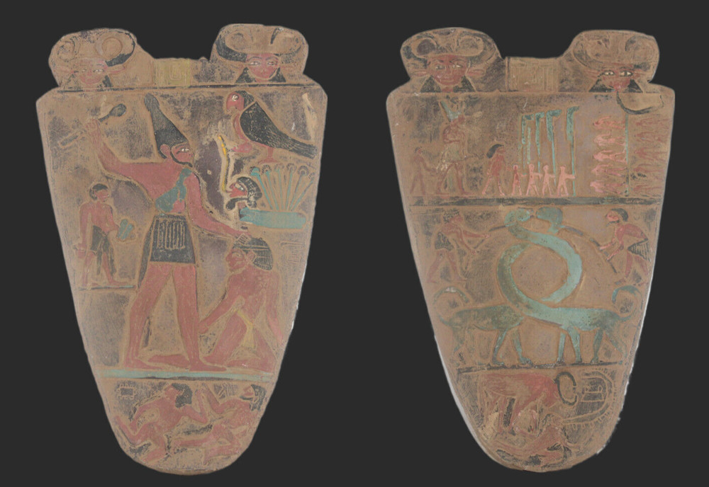 PHARAONIC ANCIENT EGYPTIAN ANTIQUE NARMER Lower Double Stella Stela 31st Century
