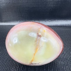 Hand Carved Italian Marble Stone Multicolored Swirl Heavy Egg Paperweight VTG