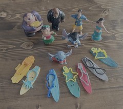 LOT (7) Disney LILO & STITCH Original McDonalds BOBBLEHEAD Figures TOYS w/boards