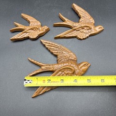 Burwood Swallows Birds in Flight Hanging Plaques Vintage Set of 3 USA 1980’s