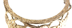 Brass Plant Stand Footed Flower Pot Riser Ornate Grapevine Motif Bowl Base VTG