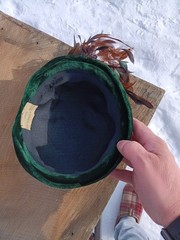 Antique Edwardian Green Velvet With Peacock Feathers Women’s Hat
