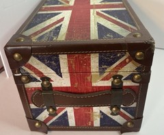 Union Jack UK Flag Treasure Box Chest United Kingdom Trunk Collectible