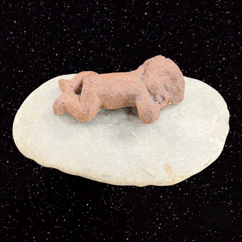 LPH Leonardo Art Works 1975 Pottery Baby on Rock Stoneware Figurine Statue Sign