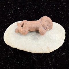 LPH Leonardo Art Works 1975 Pottery Baby on Rock Stoneware Figurine Statue Sign