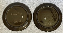 Kohler Biel Handarbeit Pair of 8″ Plates Dairy Cows With Bells Swiss Folk Art