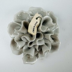 Chive France Collection Limoges Gray White Ceramic Flowers Set of 4 Vintage #4