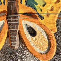 Vtg Syroco Butterfly USA Wall Hanging MCM 1968 7086 Painted