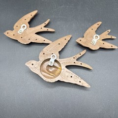 Burwood Swallows Birds in Flight Hanging Plaques Vintage Set of 3 USA 1980’s