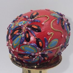 SIGNED Nannette Fenn “Eggs”traordinaire Designs Floral Faberge Inspired Egg USA