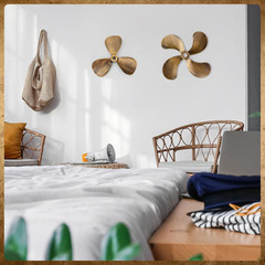 2 Pcs Metal Nautical Wall Art Decor Ship Airplane Propeller Wall Art Vintage Nau