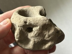 PRE-COLUMBIAN DOUBLE CHAMBER POISON POT POTTERY BOWL, VESSEL, FOUND IN MEXICO