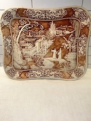 Vintage Resin Dynasty Relief Carved Tray Decor 1982 Arnart Imports