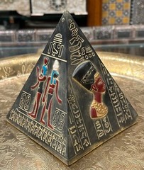 Ancient Egyptian Antiques Statue of Egyptian Pyramid & Pharaonic Hieroglyphs BC