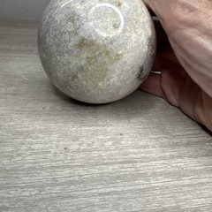Granite Marble Polished Orb Sphere Ball White & GraySolid 3”Decorative VTG Heavy