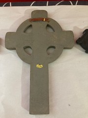 Set Of 3 Vintage Resin Celtic Religious Crosses Wall Hanging 10×6.75”