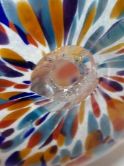 Hand Blown Confetti Art Glass Gazing Ball Orb 3.5″