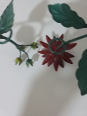 Vintage Italian Tole Toleware Flower Wall Hooks Mid Century