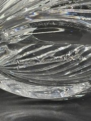 Gloria Vanderbilt 24% Lead Crystal Glass Swan Candy Dish Bowl Germany Signed