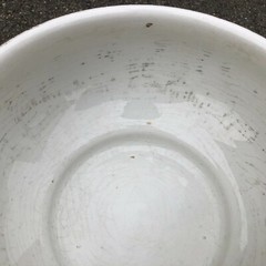 Antique White Chamber Pot W. S. George Queen w. Gold Trim Crazing on the Inside
