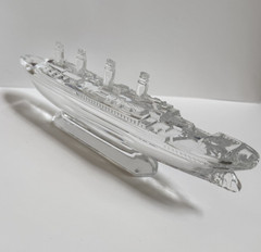 Vintage 1990s Waterford Crystal Steamship Oceanliner Ocean Liner Boat 11″, Nice