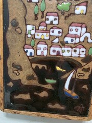 MCM Greece Greek Village Art Wall Décor Tile Terracotta By Angelo Tsakirakis