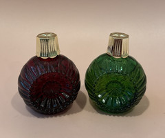 Avon Festive Facets Cologne Bottles Lot of 2 Red Green Vintage w Boxes